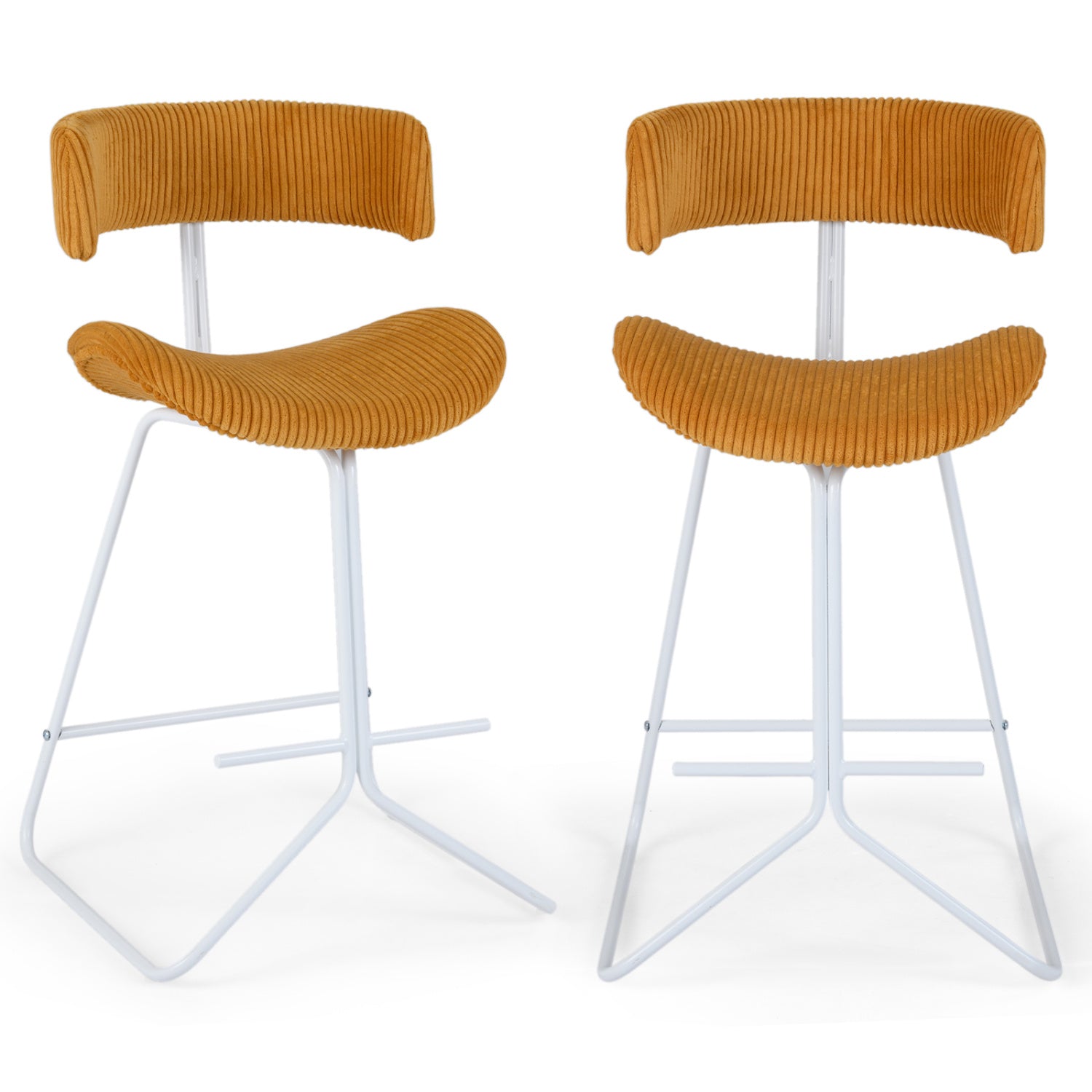 Set Of 2 Counter Height Stools, 25 Inch, Orange Bar Stools at Gallery Canada