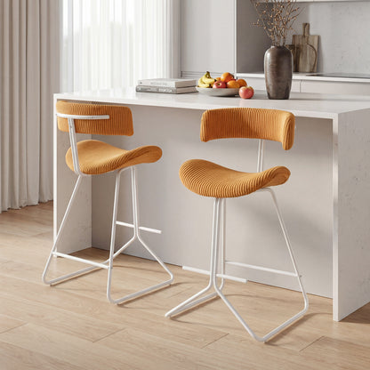 Set Of 2 Counter Height Stools, 25 Inch, Orange Bar Stools at Gallery Canada