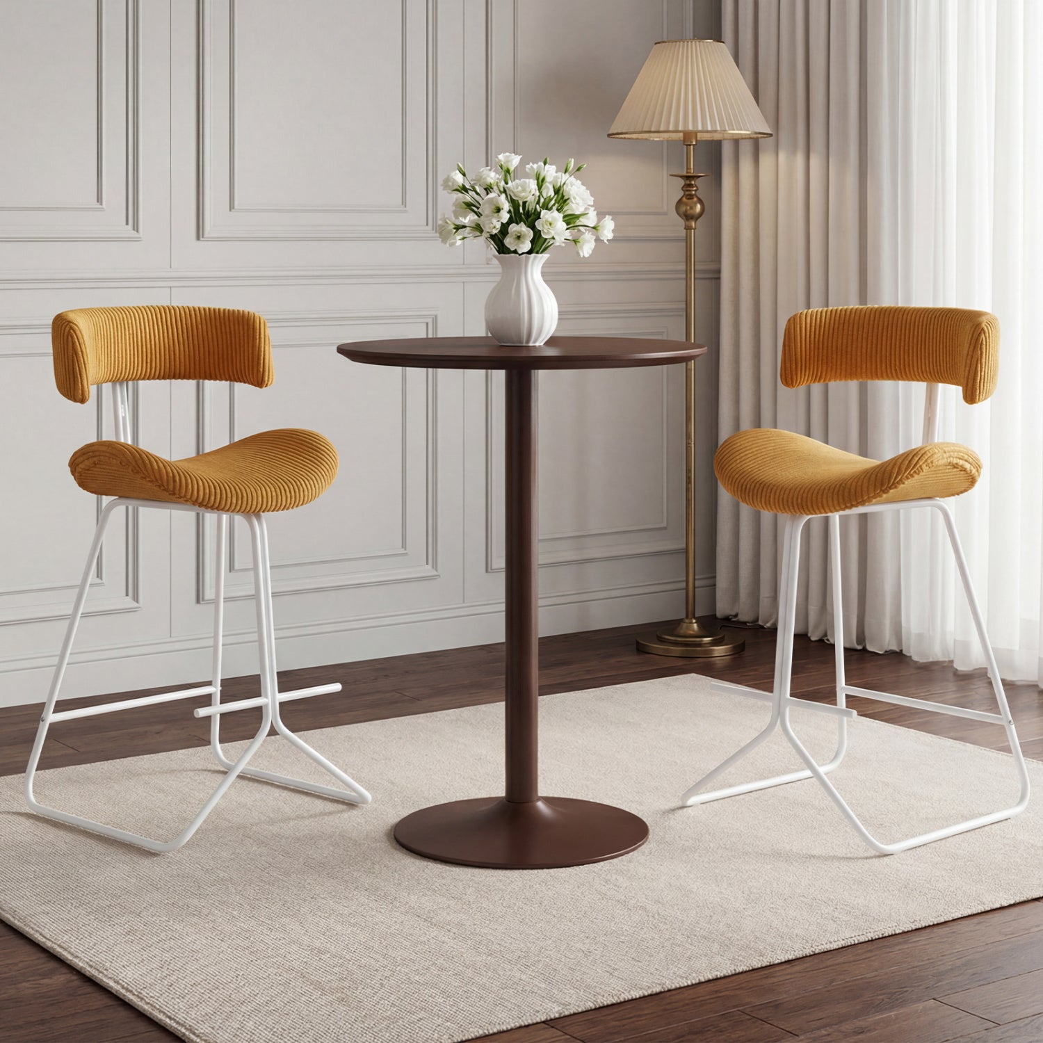 Set Of 2 Counter Height Stools, 25 Inch, Orange Bar Stools at Gallery Canada