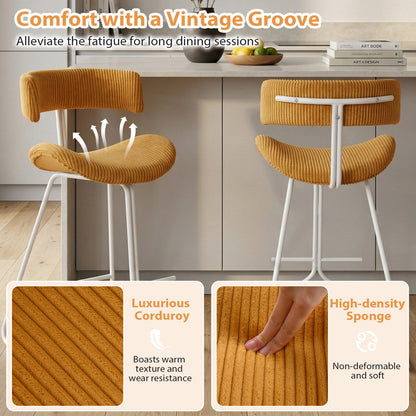 Set Of 2 Counter Height Stools, 25 Inch, Orange Bar Stools at Gallery Canada