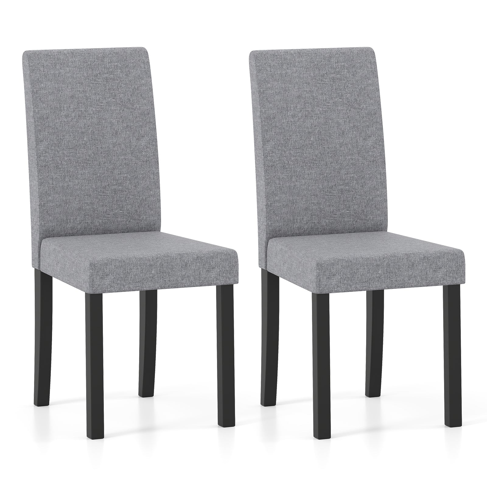 Set of 2 Dining Chair Mid-Century Modern Fabric Upholstered Parson Chairs, Light Gray Dining Chairs Light Gray at Gallery Canada
