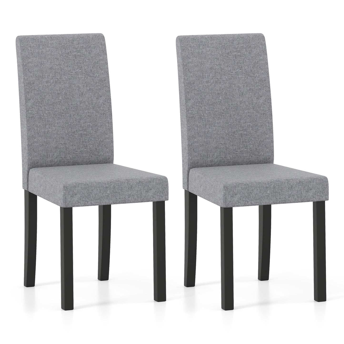 Set of 2 Mid-Century Modern Fabric Upholstered Parson Dining Chairs, Light Gray Dining Chairs at Gallery Canada