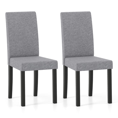Set of 2 Mid-Century Modern Fabric Upholstered Parson Dining Chairs, Light Gray Dining Chairs at Gallery Canada