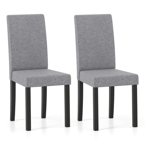 Set of 2 Dining Chair Mid-Century Modern Fabric Upholstered Parson Chairs, Light Gray