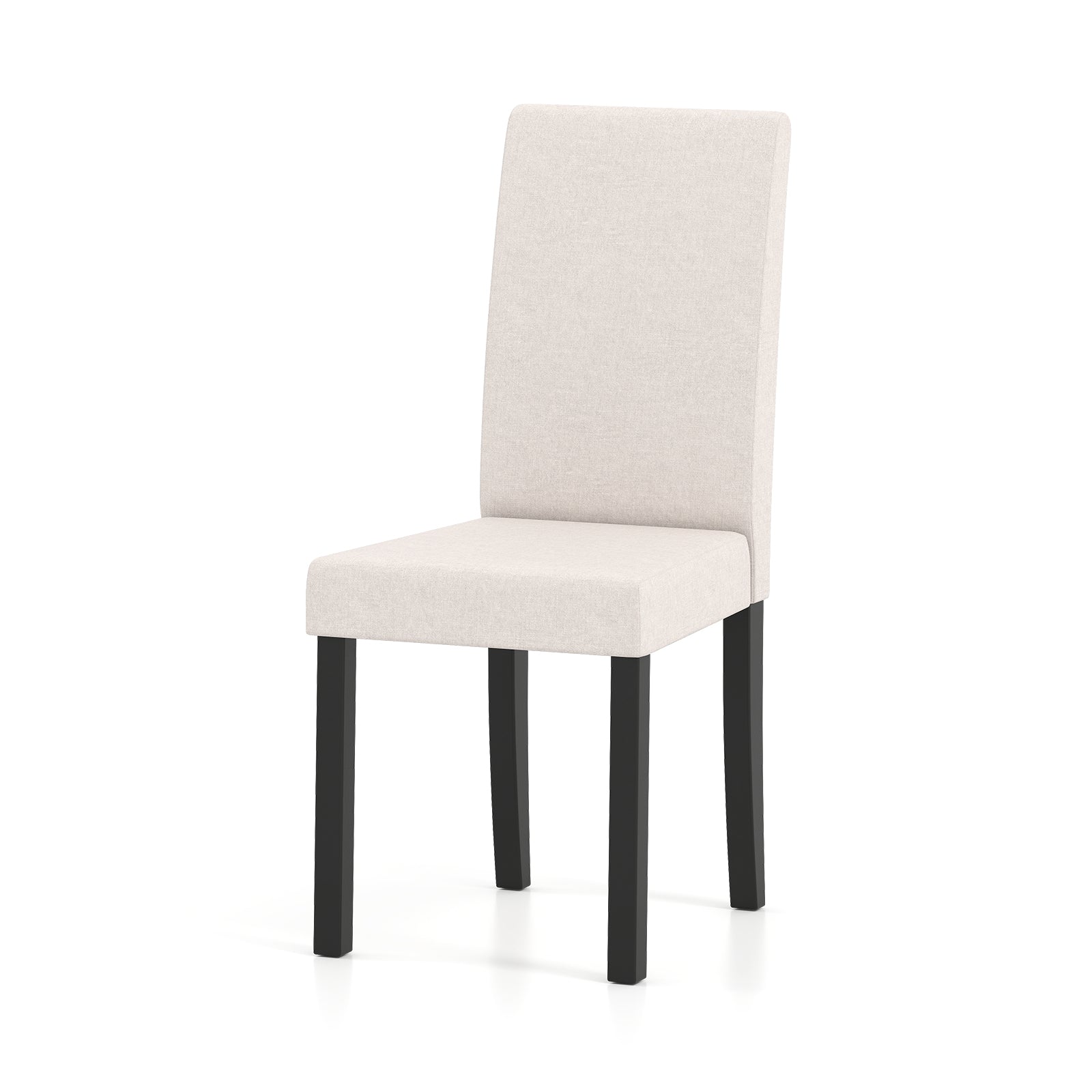 Set of 2 Dining Chair Mid-Century Modern Fabric Upholstered Parson Chairs, Beige Dining Chairs at Gallery Canada