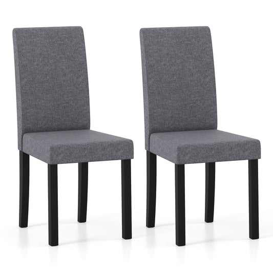Set Of 2 Mid-Century Modern Fabric Upholstered Dining Chairs, Dark Gray Dining Chairs Dark Gray at Gallery Canada