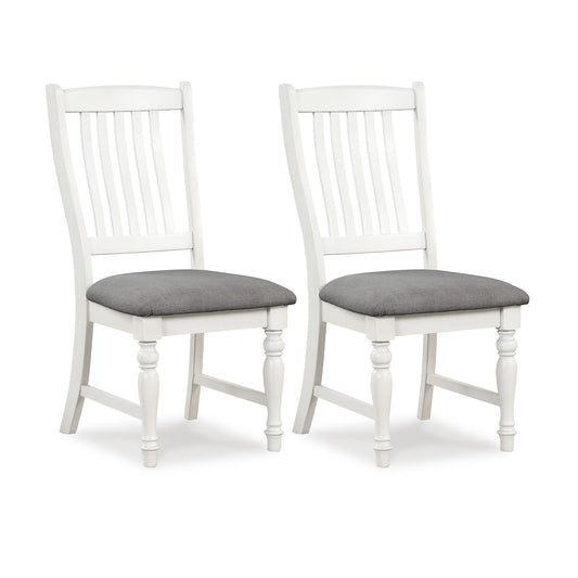 Set of 2 Dining Chairs, Kitchen Side Chair, Solid Wood Legs, White Dining Chairs White at Gallery Canada