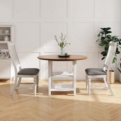 Set of 2 Dining Chairs, Kitchen Side Chair, Solid Wood Legs, White Dining Chairs at Gallery Canada