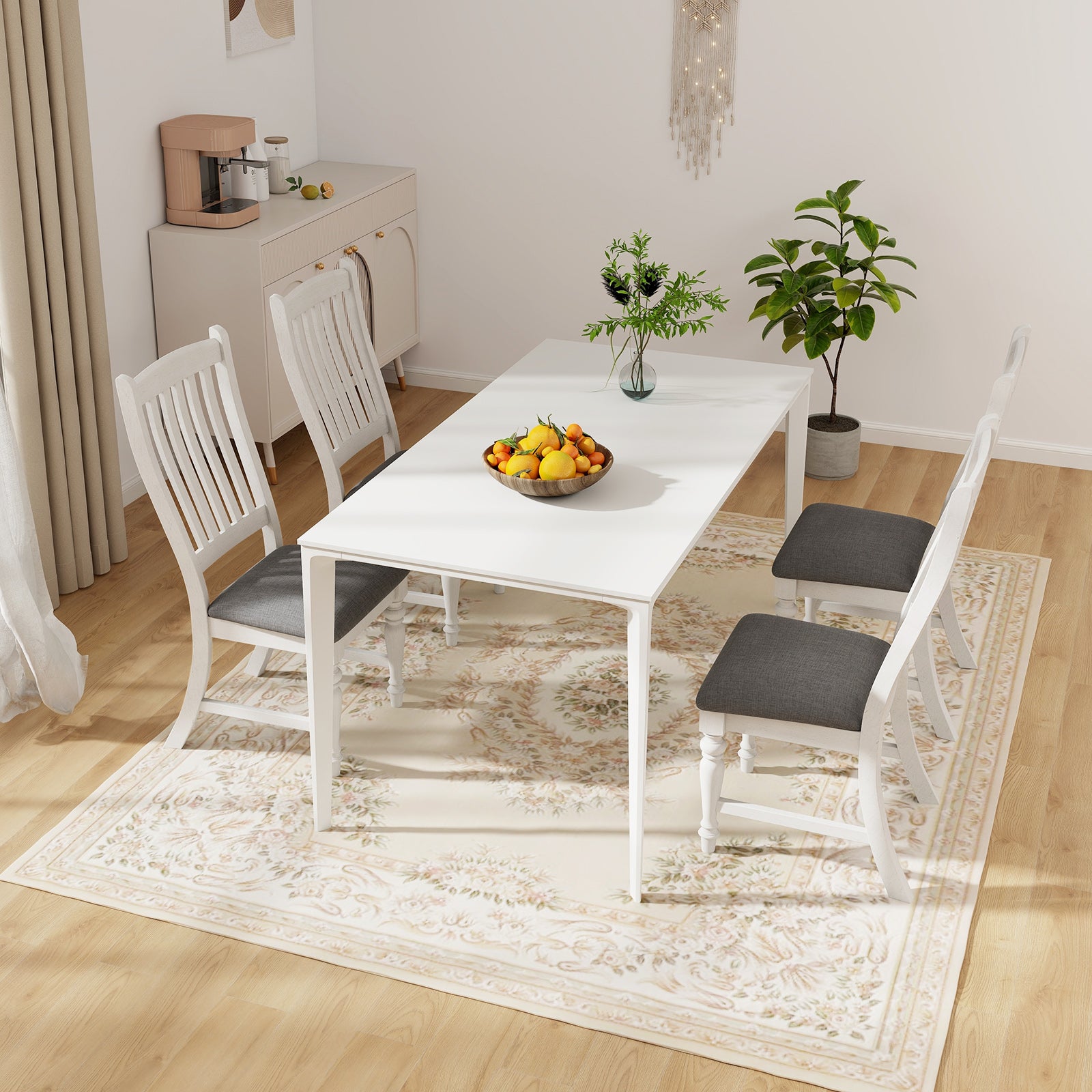 Set of 2 Dining Chairs, Kitchen Side Chair, Solid Wood Legs, White Dining Chairs at Gallery Canada