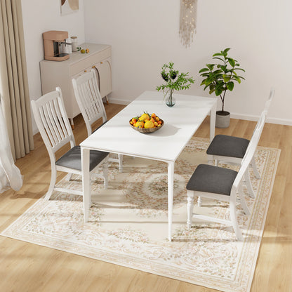 Set of 2 Dining Chairs, Kitchen Side Chair, Solid Wood Legs, White Dining Chairs at Gallery Canada