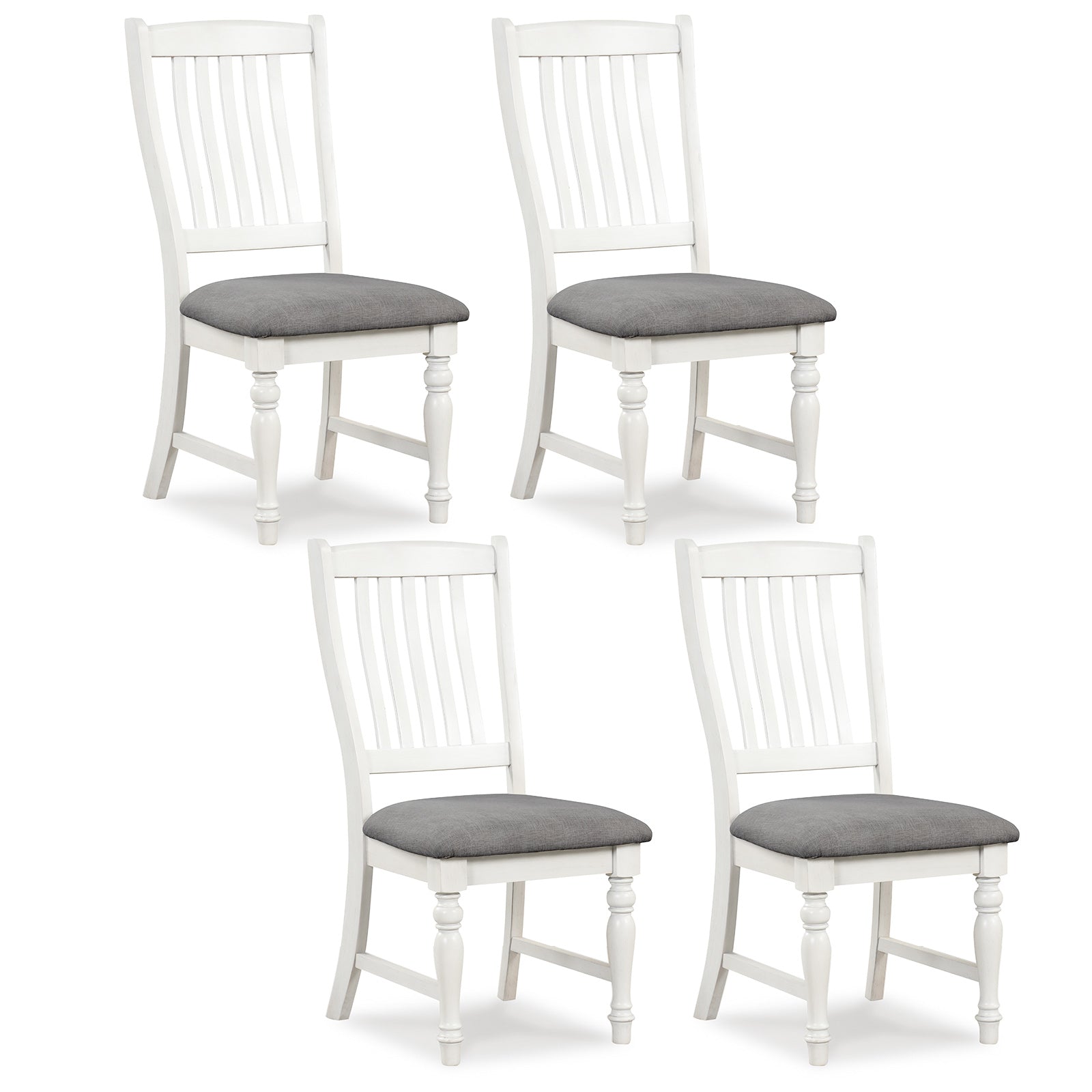 Set of 2 Dining Chairs, Kitchen Side Chair, Solid Wood Legs, White Dining Chairs at Gallery Canada