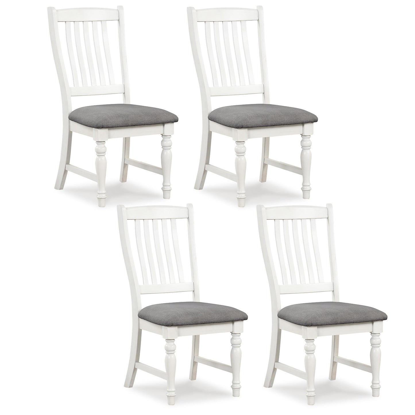 Set of 2 Dining Chairs, Kitchen Side Chair, Solid Wood Legs, White Dining Chairs at Gallery Canada