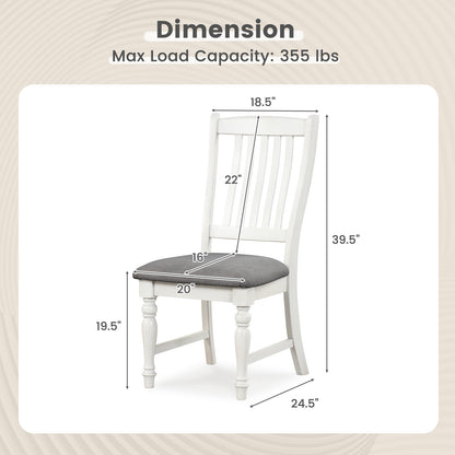 Set of 2 Dining Chairs, Kitchen Side Chair, Solid Wood Legs, White Dining Chairs at Gallery Canada