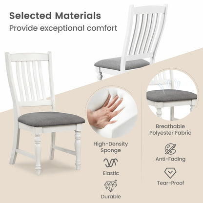 Set of 2 Dining Chairs, Kitchen Side Chair, Solid Wood Legs, White Dining Chairs at Gallery Canada