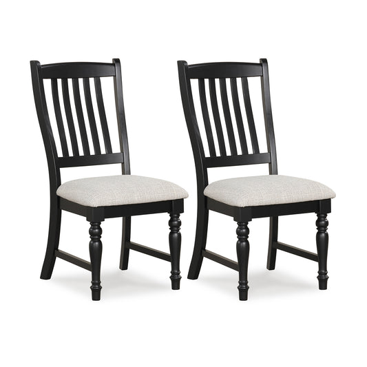 Set Of 2 Dining Chairs With Solid Wood Legs, Black Dining Chairs Black at Gallery Canada