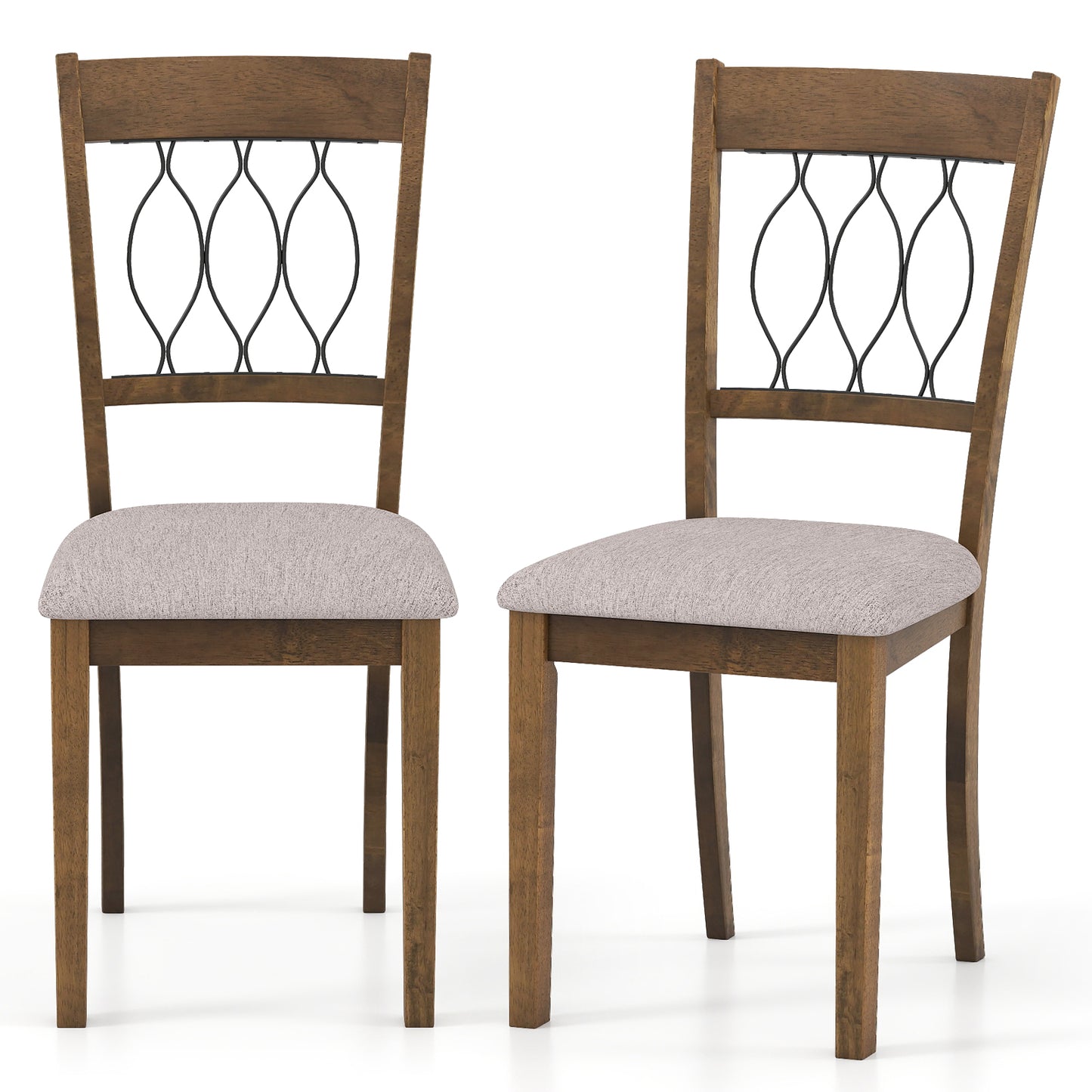 Set of 2 Fabric/Faux Leather Dining Chairs, Rustic Brown Dining Chairs at Gallery Canada