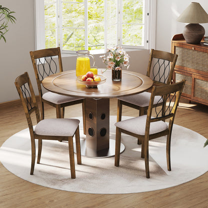 Set of 2 Fabric/Faux Leather Dining Chairs, Rustic Brown Dining Chairs at Gallery Canada