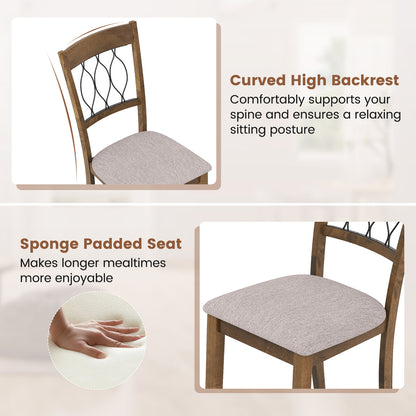 Set of 2 Fabric/Faux Leather Dining Chairs, Rustic Brown Dining Chairs at Gallery Canada