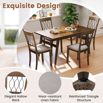 Set of 2 Fabric/Faux Leather Dining Chairs, Rustic Brown Dining Chairs at Gallery Canada