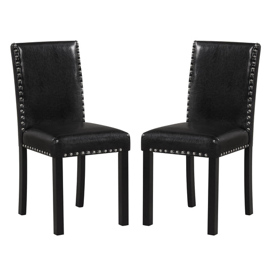 Set of 2 Dining Chairs with Solid Rubber and Wood Legs