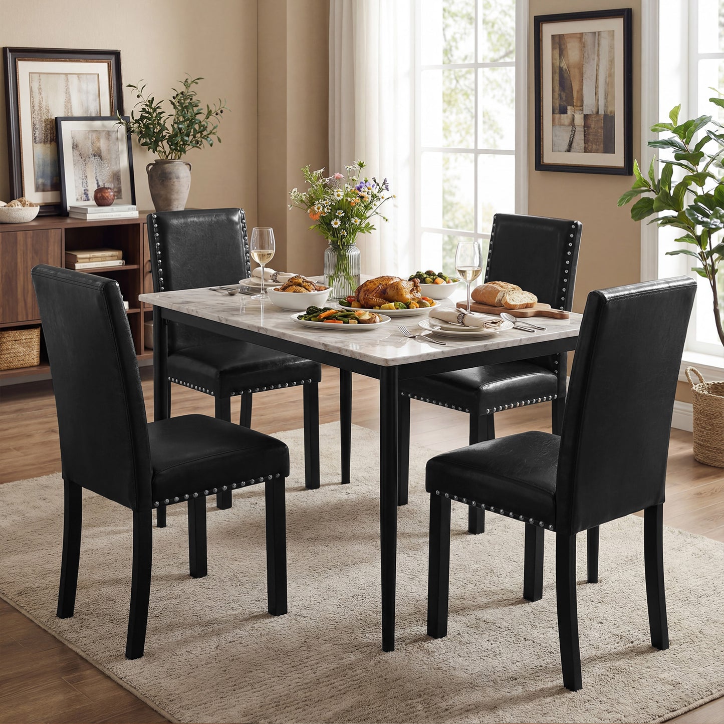 Set of 2 Dining Chairs with Solid Rubber and Wood Legs Dining Chairs at Gallery Canada