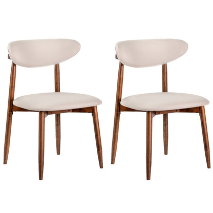 Fabric Upholstered Dining Chairs, Set of 2, Beige