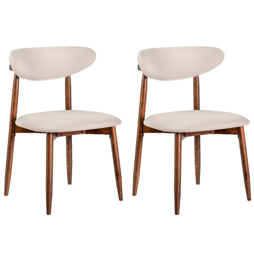 Fabric Upholstered Dining Chairs, Set of 2, Beige
