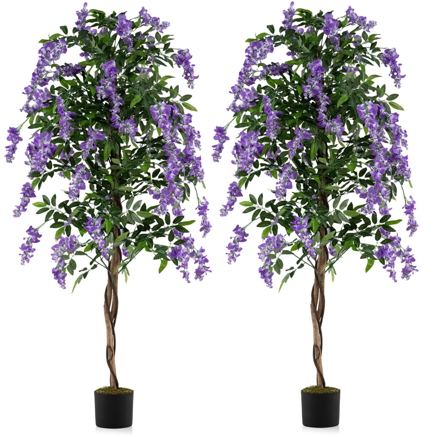 Artificial Wisteria Tree, 6 FT, With Natural Trunks And Lifelike Flowers, Purple Faux Plants at Gallery Canada