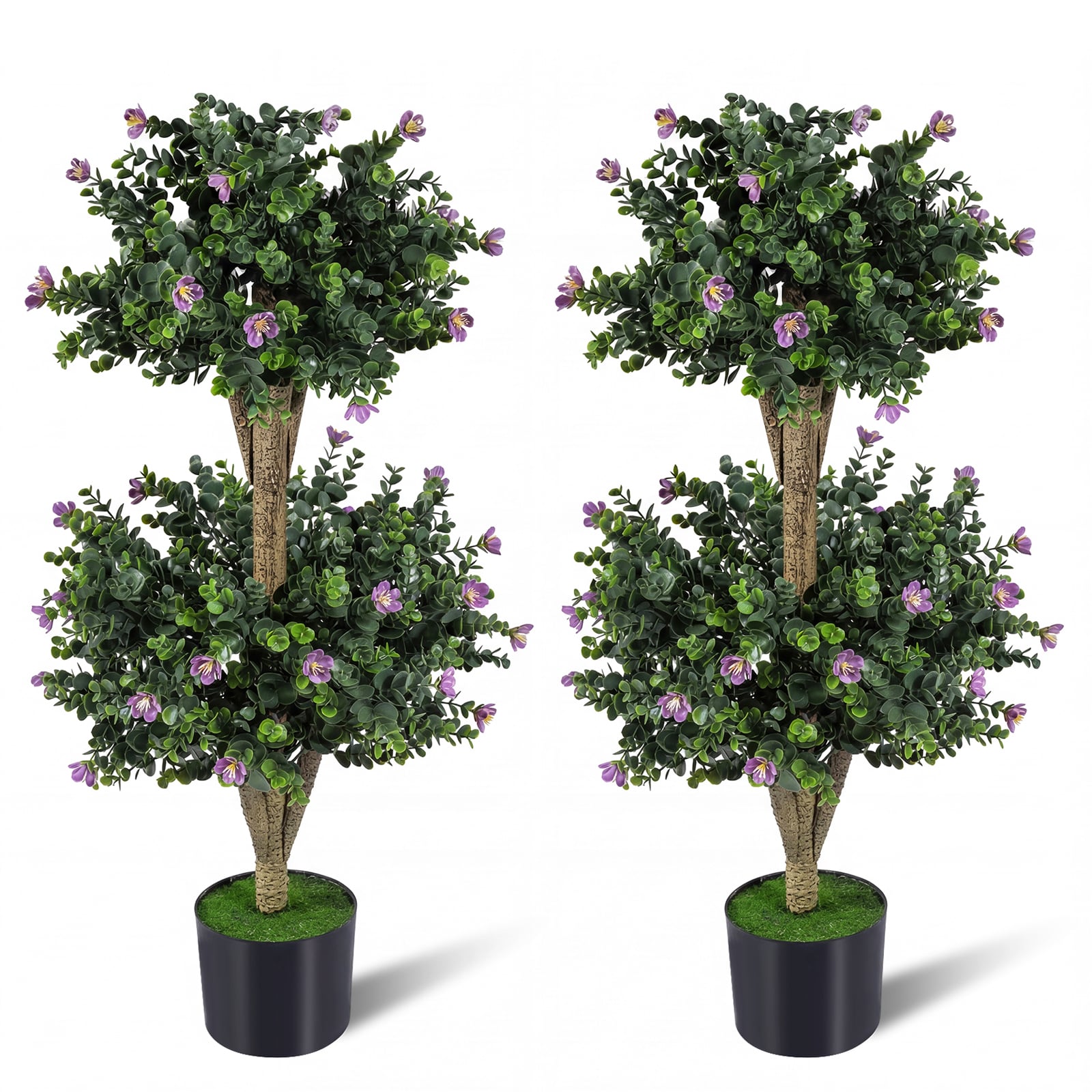 Set Of 2 Faux Bush Plant, 41 Blossoms, Multicolor Faux Plants Multicolor at Gallery Canada