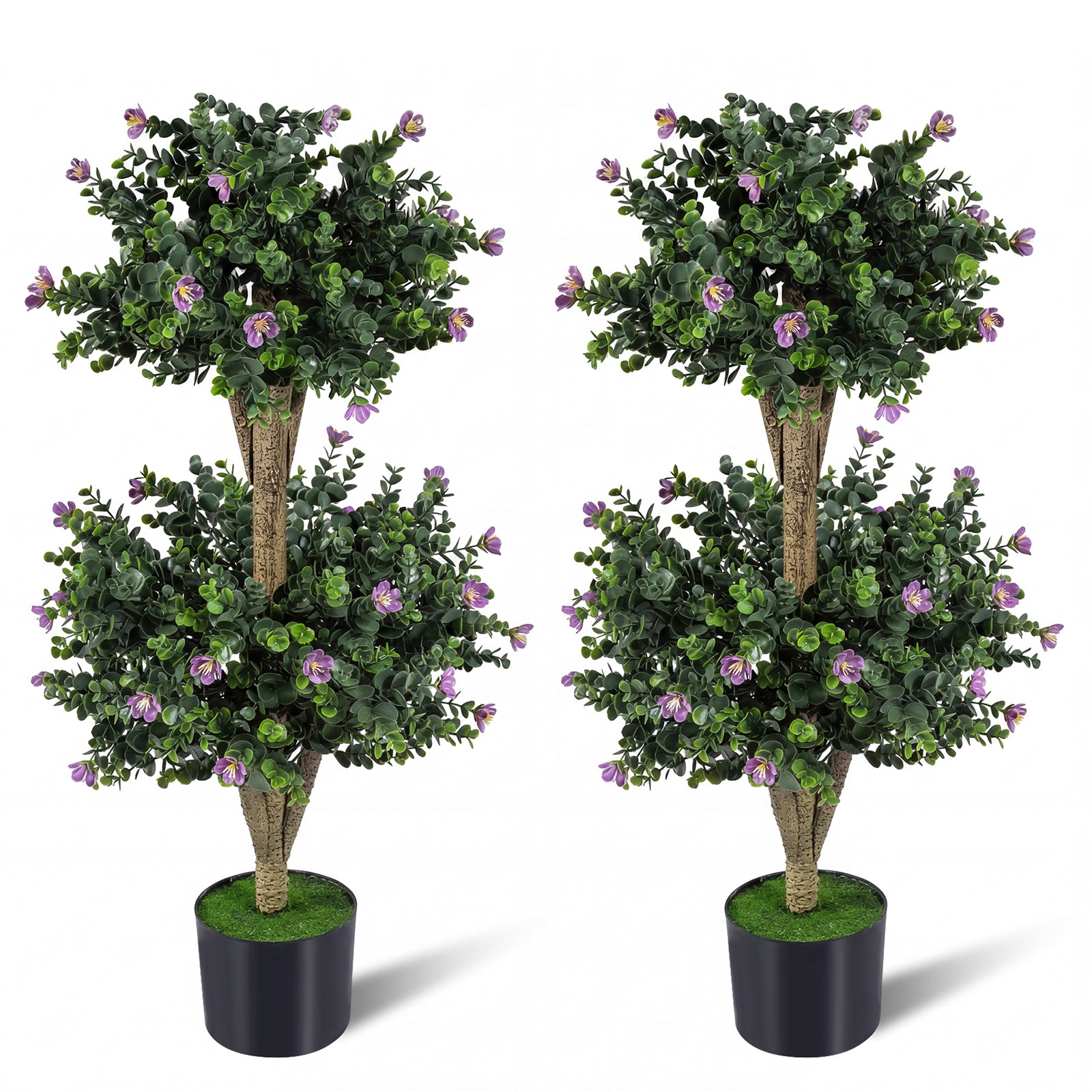 Set Of 2 Faux Bush Plant, 41 Blossoms, Multicolor Faux Plants Multicolor at Gallery Canada