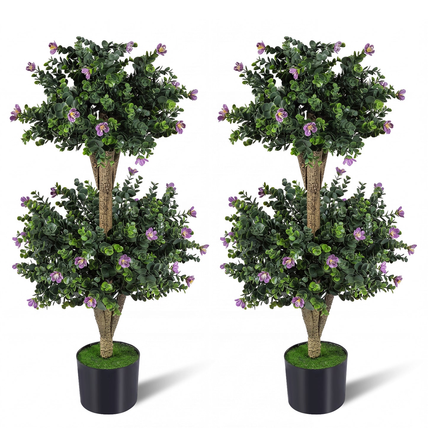 Set Of 2 Faux Bush Plant, 41 Blossoms, Multicolor Faux Plants Multicolor at Gallery Canada