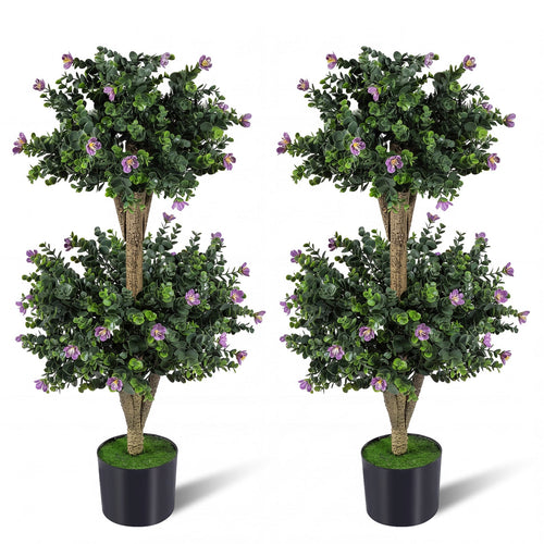 Set Of 2 Faux Bush Plant, 41 Blossoms, Multicolor