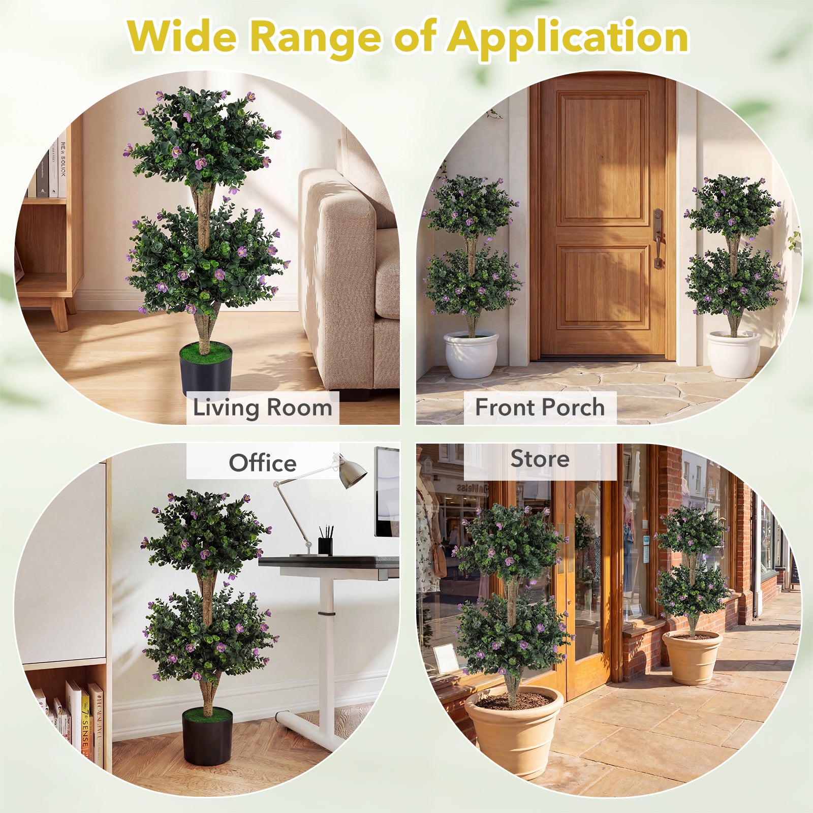 Set Of 2 Faux Bush Plant, 41 Blossoms, Multicolor Faux Plants at Gallery Canada