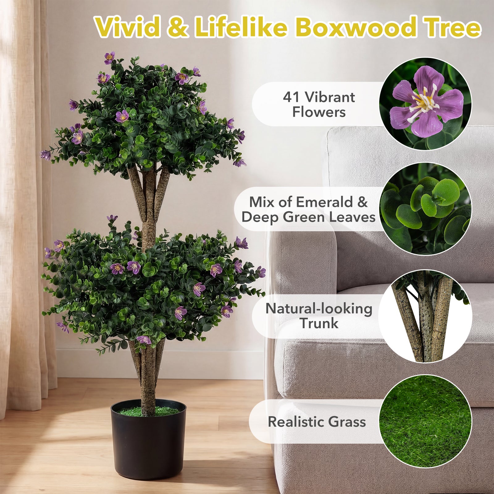 Set Of 2 Faux Bush Plant, 41 Blossoms, Multicolor Faux Plants at Gallery Canada