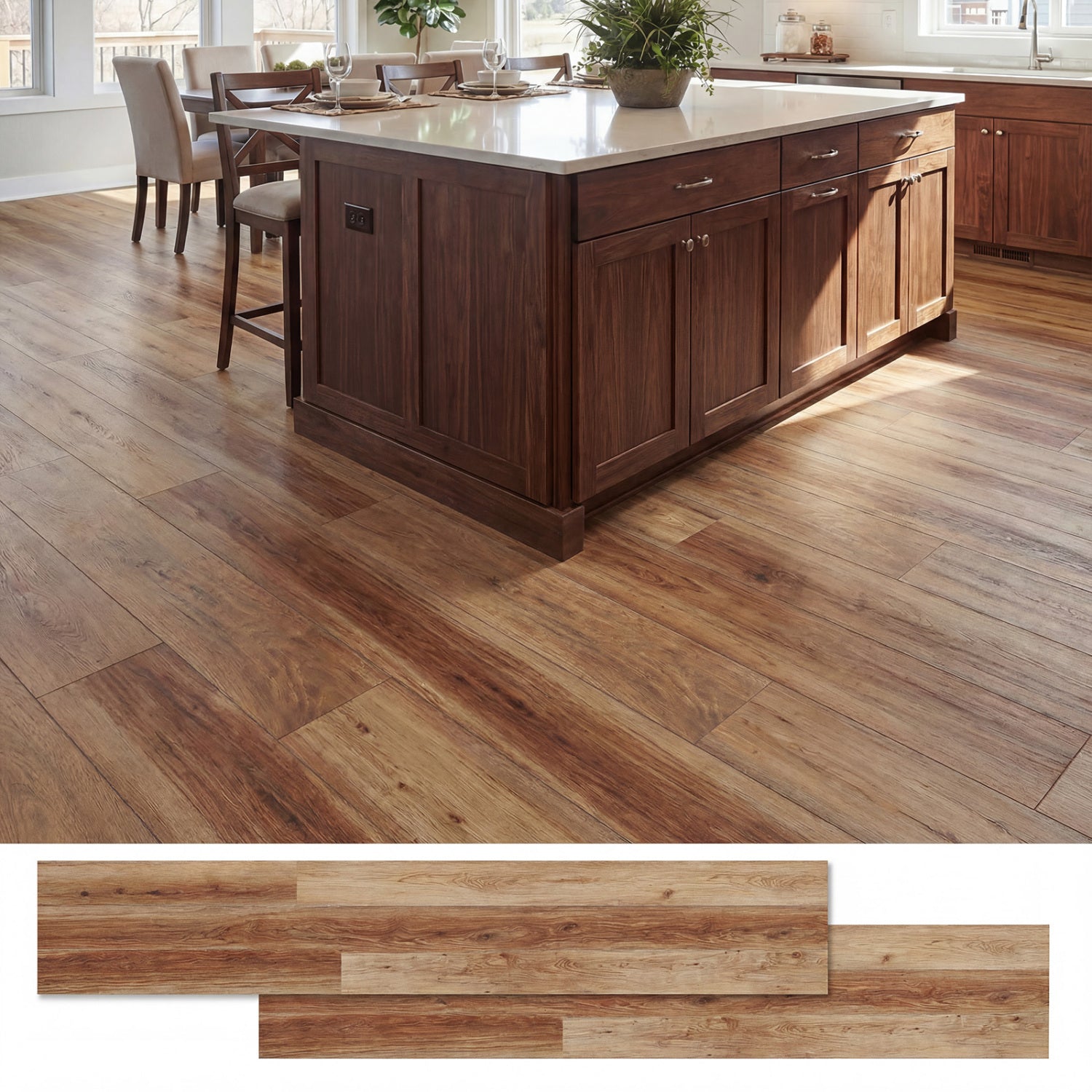 2 Pieces Floor Tile Vinyl Plank Flooring, Waterproof Decorative Fencing & Flooring at Gallery Canada