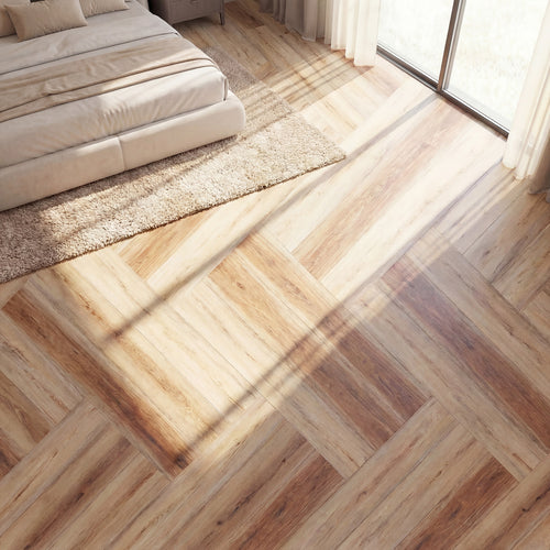 2 Pieces Floor Tile Vinyl Plank Flooring, Waterproof