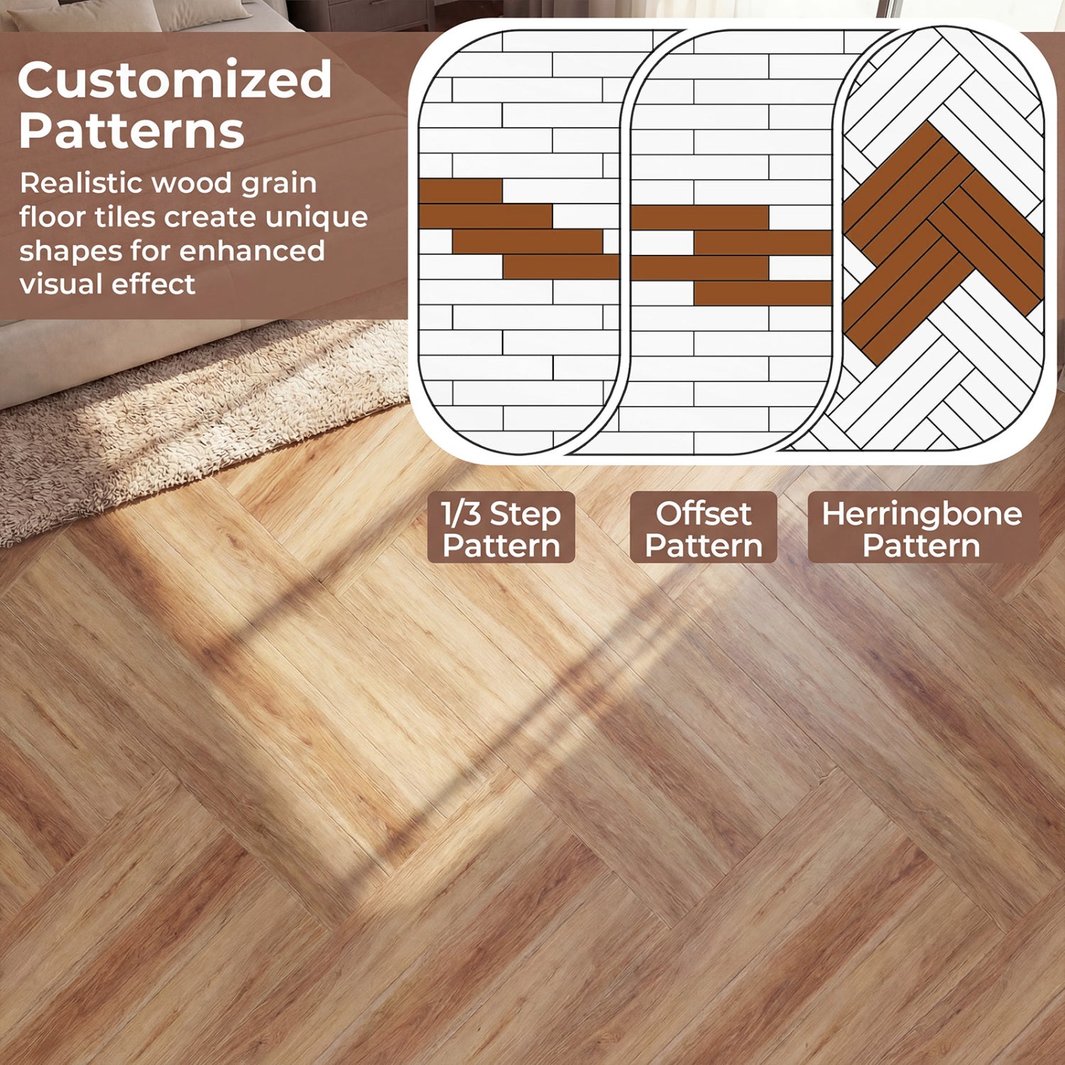 2 Pieces Floor Tile Vinyl Plank Flooring, Waterproof Decorative Fencing & Flooring at Gallery Canada