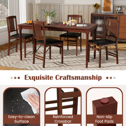 Foldable Upholstered Kitchen Chairs, Set of 2, Brown Dining Chairs at Gallery Canada