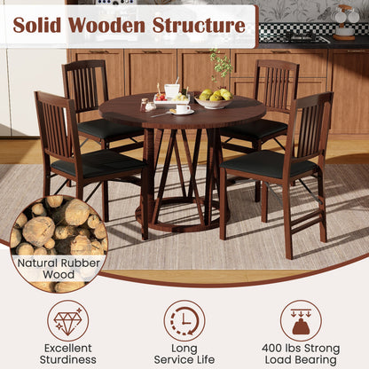 Foldable Upholstered Kitchen Chairs, Set of 2, Brown Dining Chairs at Gallery Canada