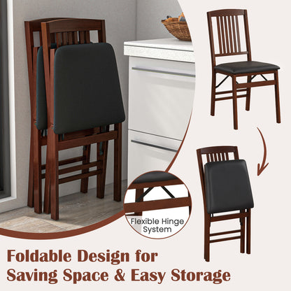 Foldable Upholstered Kitchen Chairs, Set of 2, Brown Dining Chairs at Gallery Canada
