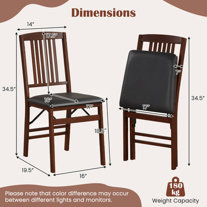 Foldable Upholstered Kitchen Chairs, Set of 2, Brown Dining Chairs at Gallery Canada