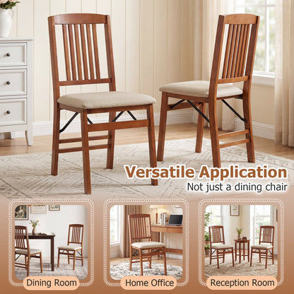 Set Of 2 Foldable Upholstered Kitchen Chairs, Beige Dining Chairs at Gallery Canada