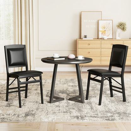 Set Of 2 Folding Dining Chairs, Padded Seat, High Backrest, Black Dining Chairs at Gallery Canada