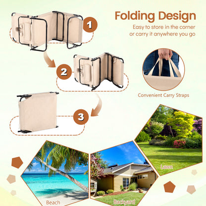 Folding Face Down Tanning Chair, 2 Pack, 3 Removable Pillows, Beige Beach & Lawn Chairs at Gallery Canada