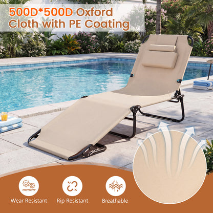 Folding Face Down Tanning Chair, 2 Pack, 3 Removable Pillows, Beige Beach & Lawn Chairs at Gallery Canada