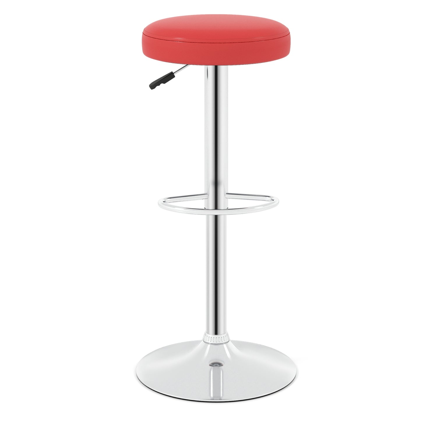Set of 2 Height-adjustable Swivel Bar Stool with 360° Swivel bar stool, Red Bar Stools at Gallery Canada