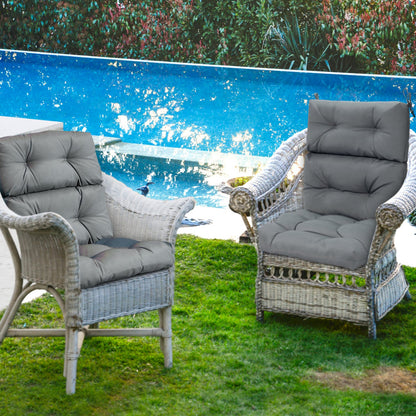Set of 2 High Back Chair Cushion with Adjustable Height, Gray Outdoor Furniture Accessories at Gallery Canada