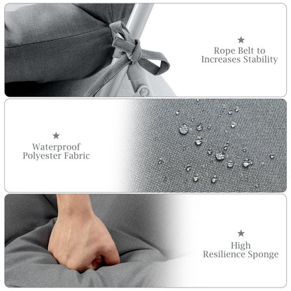 Set of 2 High Back Chair Cushion with Adjustable Height, Gray Outdoor Furniture Accessories at Gallery Canada