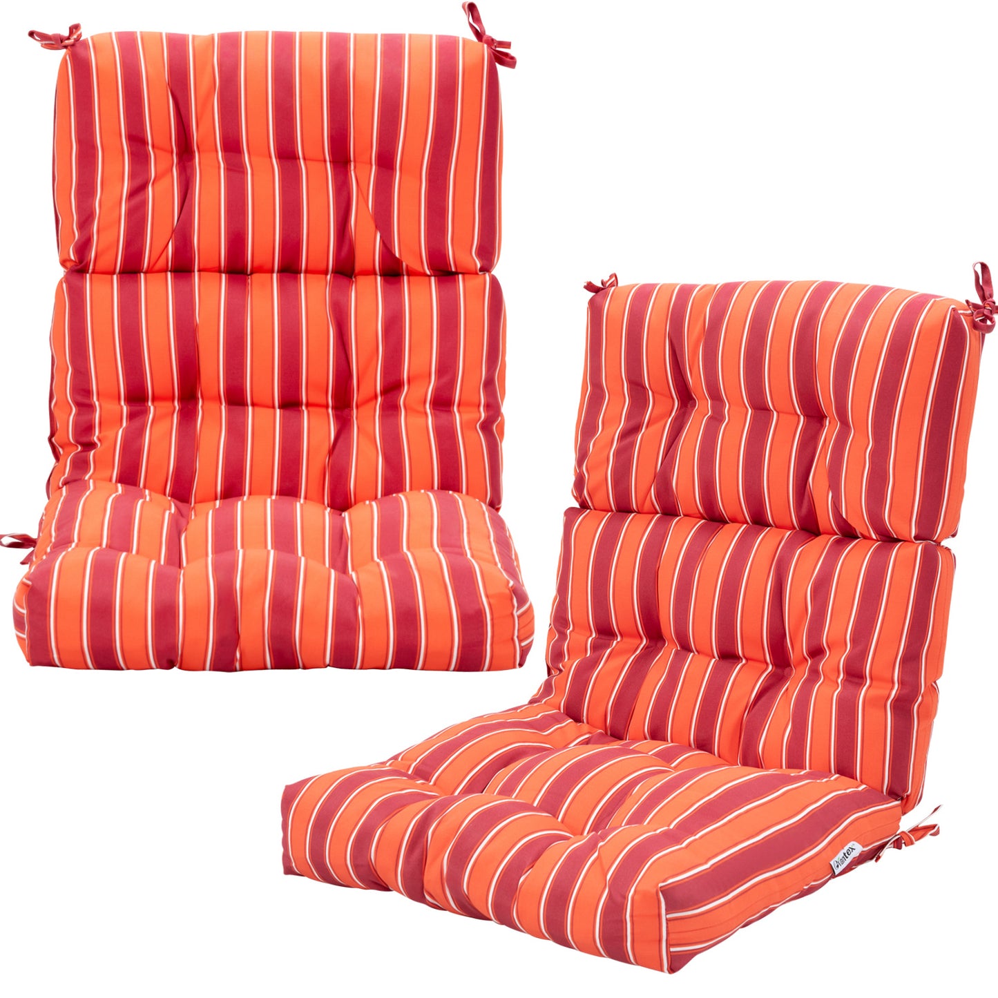 Set of 2 High Back Chair Cushion with Adjustable Height, Orange Outdoor Furniture Accessories Orange at Gallery Canada