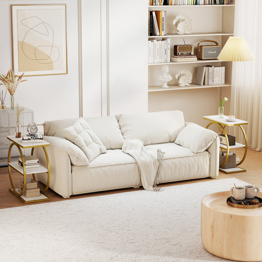 2 Industrial Faux Marble Side Tables, White End & Side Tables White at Gallery Canada